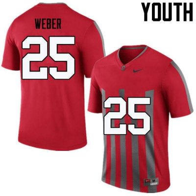 NCAA Ohio State Buckeyes Youth #25 Mike Weber Throwback Nike Football College Jersey DVN0145GZ